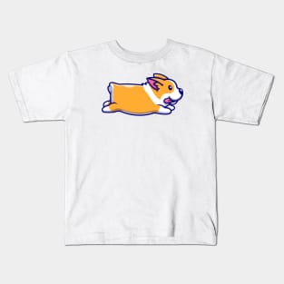 Cute Corgi Running Kids T-Shirt